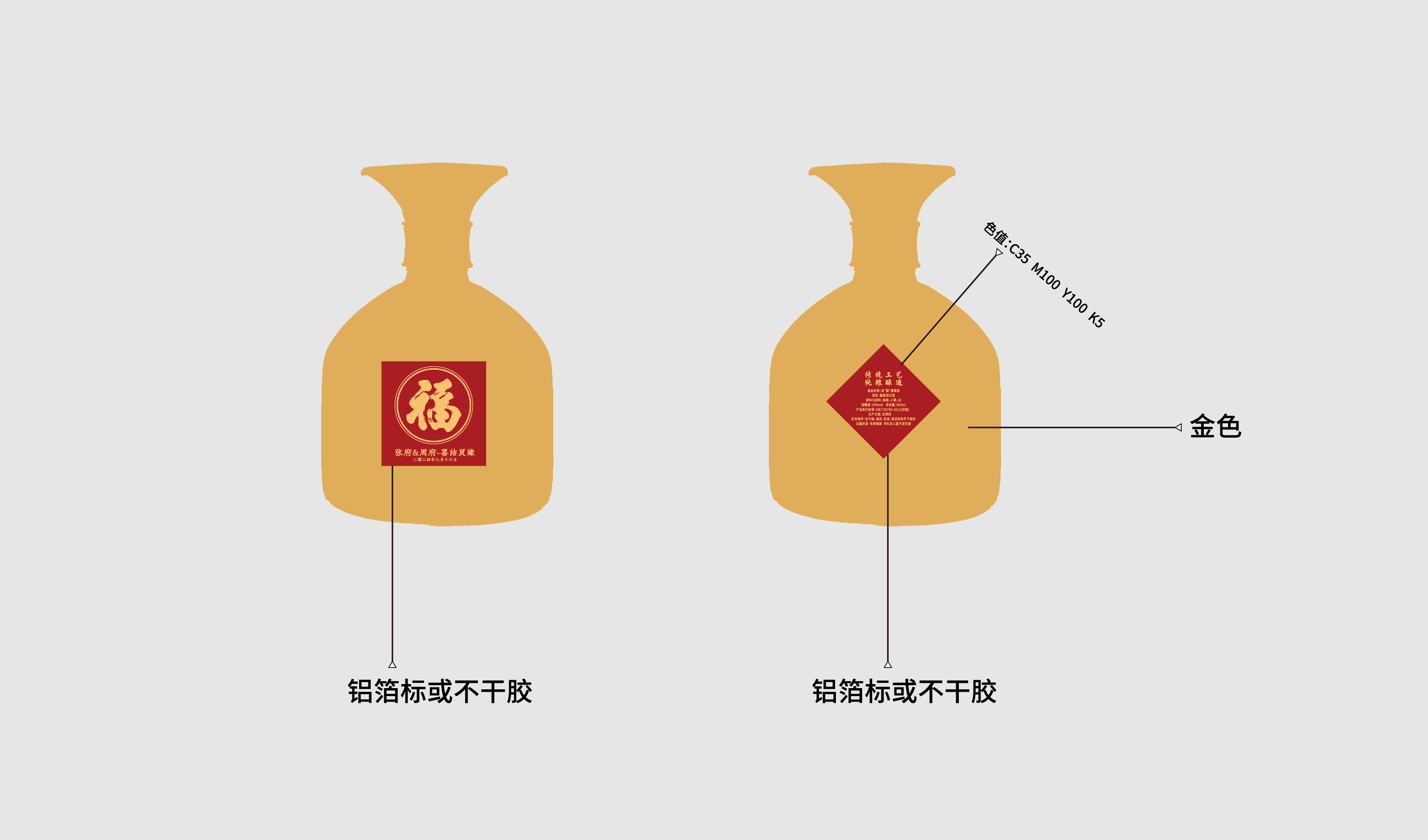 婚宴&mdash;&mdash;金囍福袋 酒包装设计 平面文件